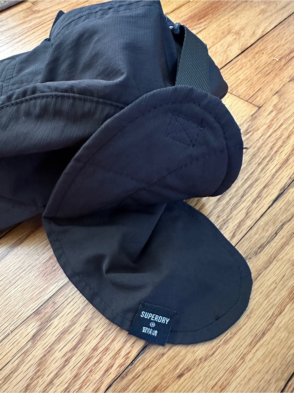 Superdry Black Kids Sun Hat with Neck Flaps - S/M - Picture 2 of 3